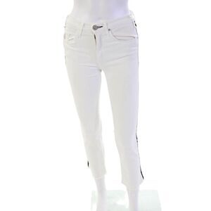 McGuire Womens Zipper Fly High Rise Fringe Straight Leg Jeans White Size 26